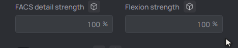 typing a new FACS detail strength turns the field green while the neighbouring field stays inherited