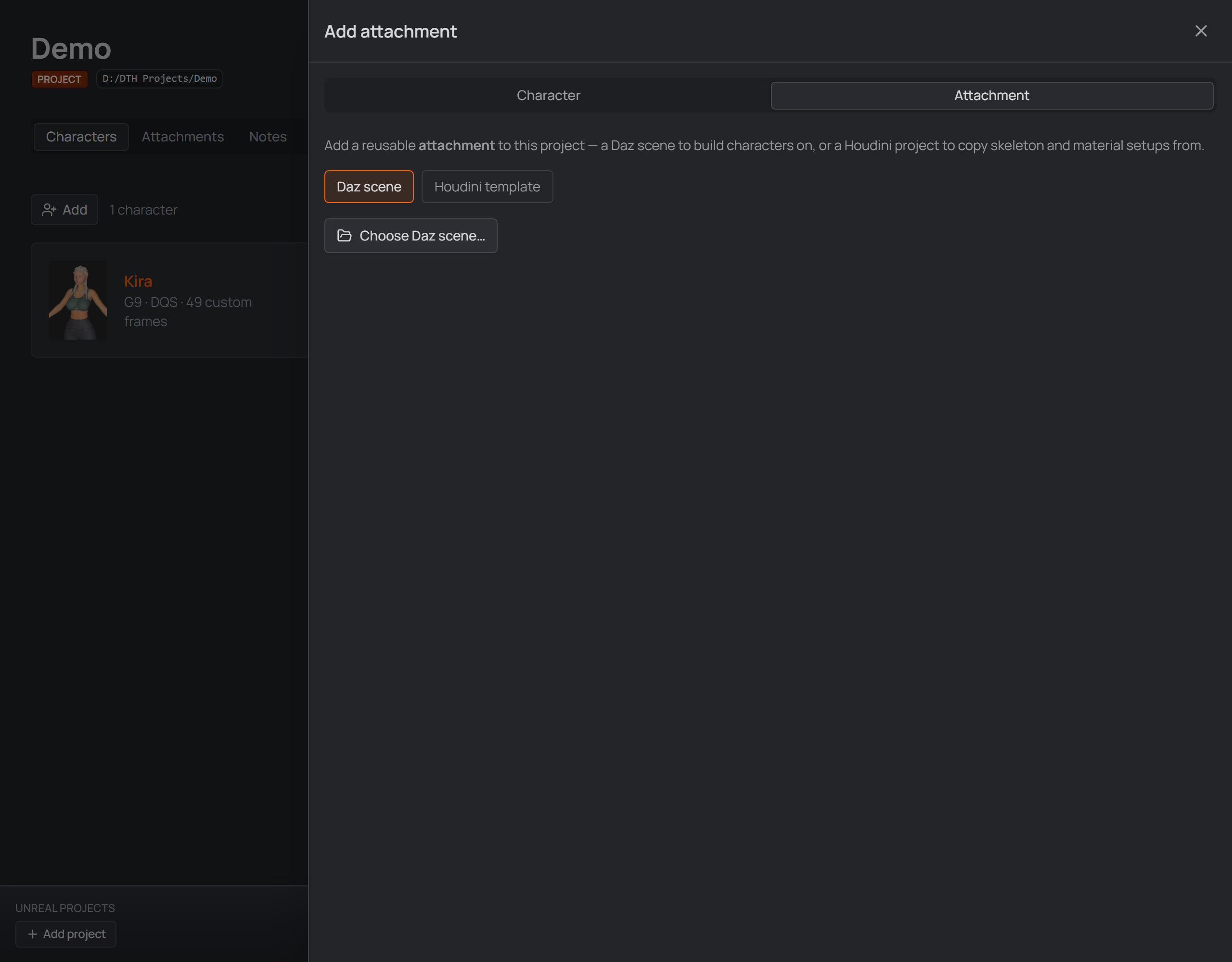 Add attachment panel