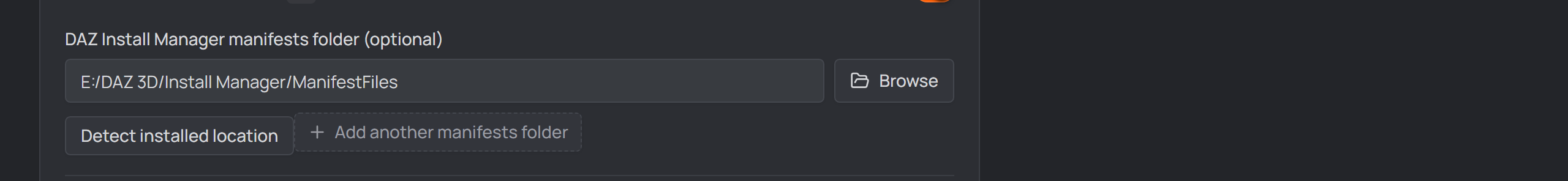 DIM manifests folder field + Detect button